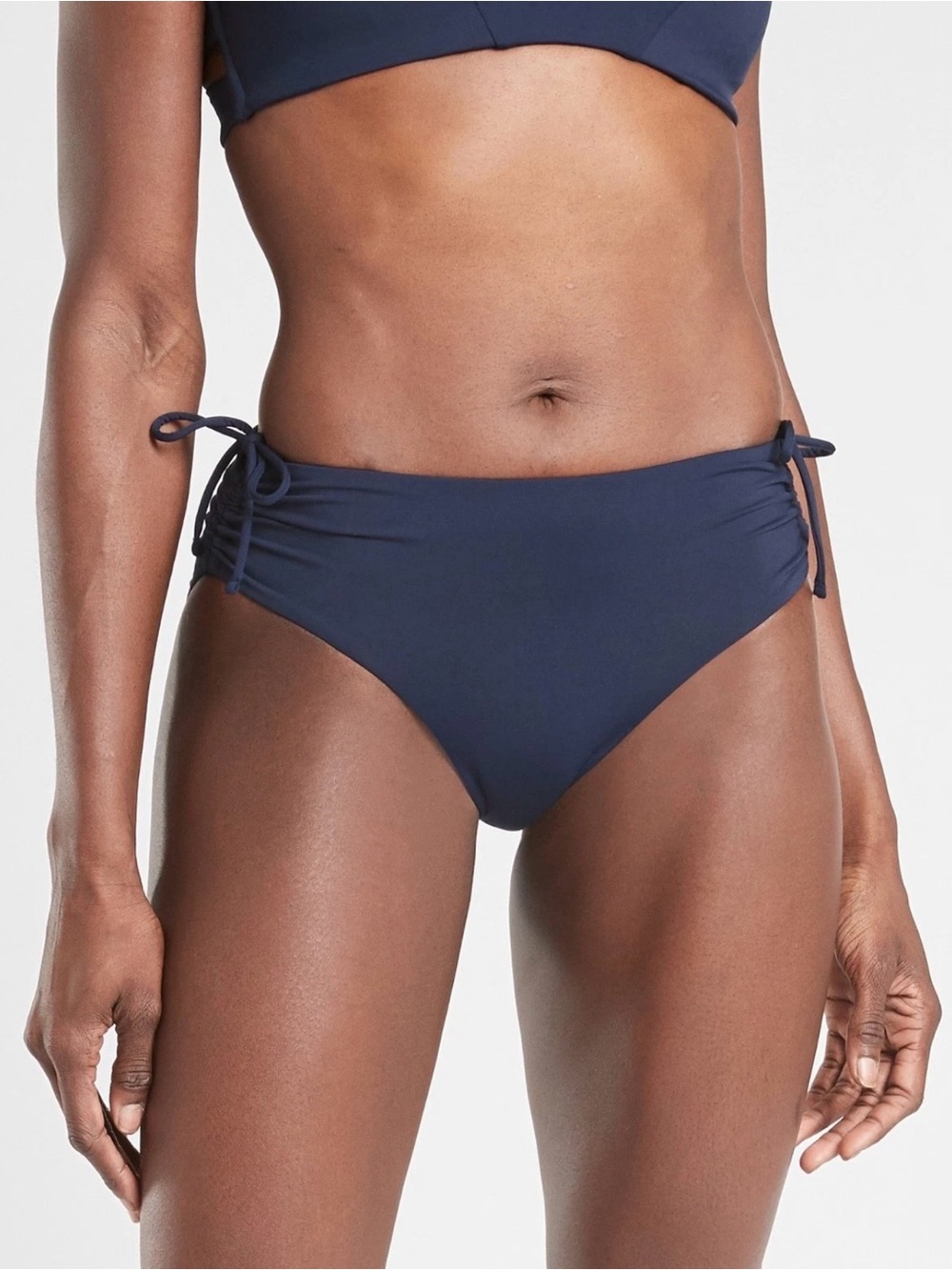 Athleta Cinch Swim Bikini Full Bottom Size Small Blue NWT